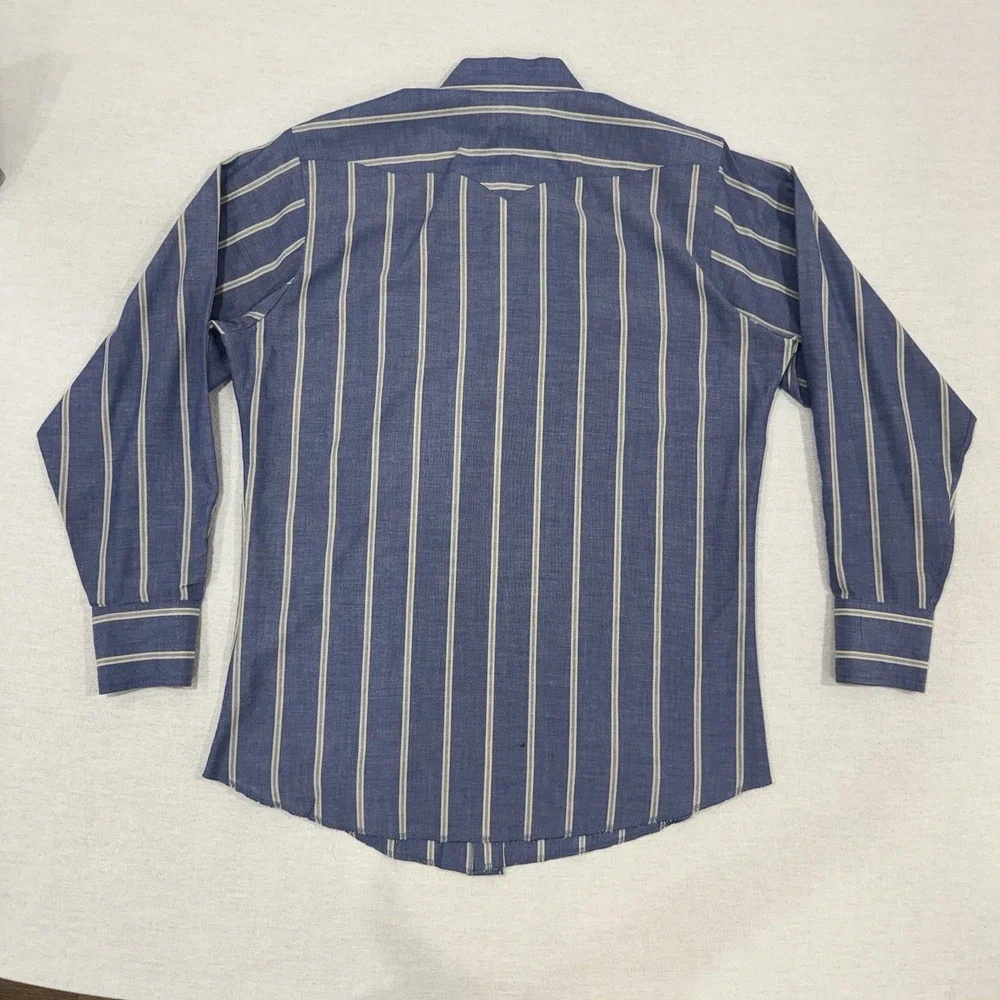 Panhandle Slim Pearl Snap Blue Western Shirt Men's Large 16-35 Made In USA